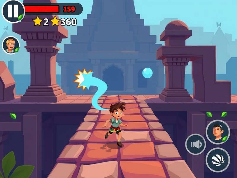 Hasty Dash Escape gameplay screenshot showing character running through Indian temple